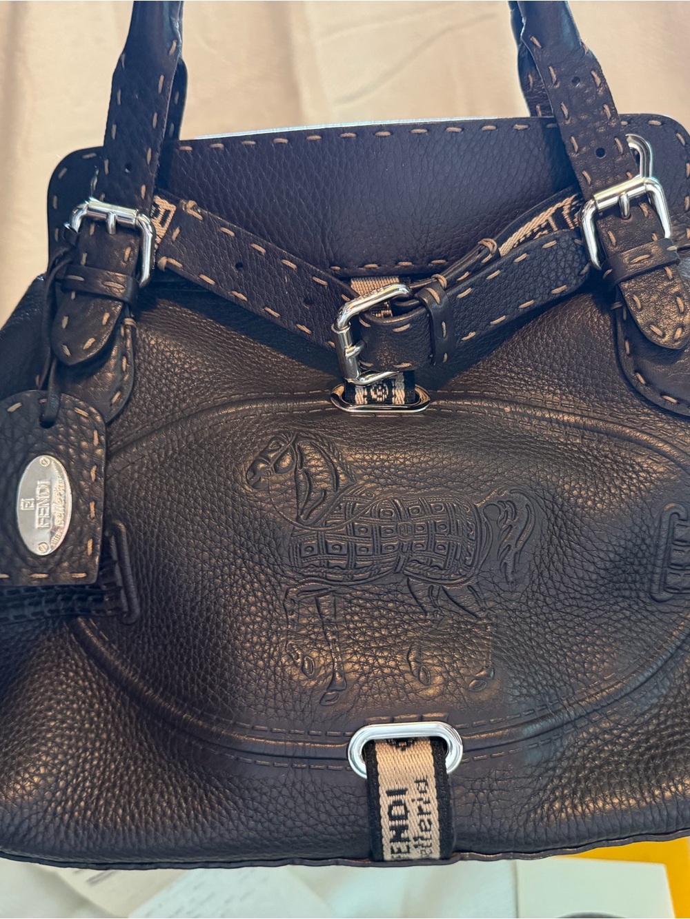 Fendi Selleria Villa Borghese leather handbag